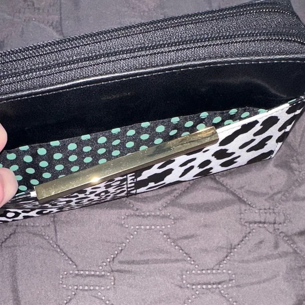 Black & White Animal Print Zip Wallet